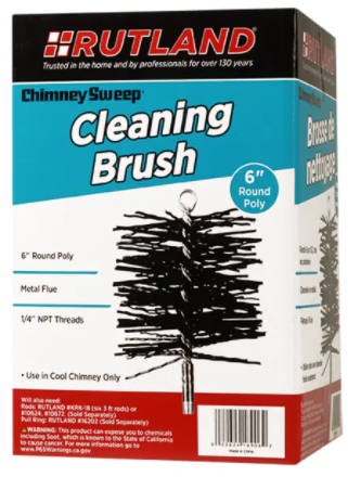 Rutland Chimney Sweep 6" Round Polypropylene Cleaning Brush - Chimney Cricket