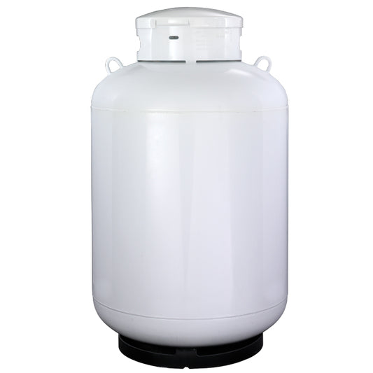 Cylinder, 420 lb. ASME Vertical Propane , with POL Service Valve, 1-3/4" Filler Gauge, & Relief Valve, White Steel with Cover - 282371 (Stack/9) - Chimney Cricket