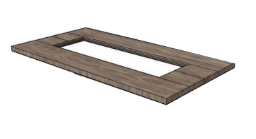 Outdoor Greatroom Barnwood Supercast Top for Pine Ridge Fire Table - Chimney Cricket