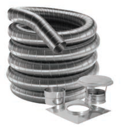 Duravent 8" Diameter DuraFlex 316 Stainless Steel 25ft Basic Kit - Chimney Cricket