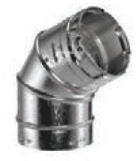 (X) Duravent 4" Diameter Type B Gas Vent Round Rigid 45/60 Degree Adjustable Elbow - WHEN STOCK IS DEPLETED NO LONGER AVAILABLE - Chimney Cricket