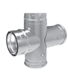 Duravent 3" Diameter PelletVent Pro Black Double Tee w/Clean-Out Cap - Chimney Cricket