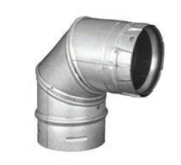 Duravent 3" Diameter PelletVent Pro 90 Degree Black Elbow - Chimney Cricket