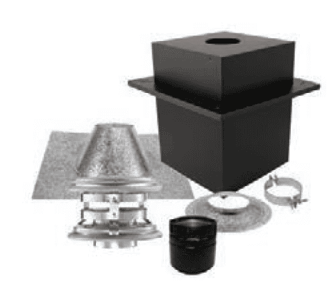 Duravent 4" Diameter PelletVent Pro Vertical Kit - Cathedral Ceiling - Chimney Cricket