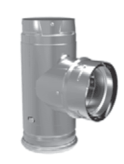 Duravent 4"Diameter PelletVent Pro Single Tee w/Clean-Out Cap - Chimney Cricket