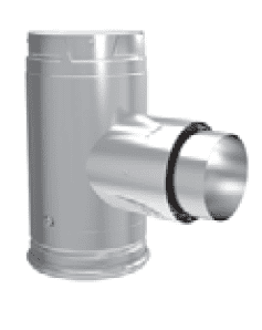 Duravent 4" Diameter PelletVent Pro Adapter Tee w/Clean-Out Cap - Chimney Cricket