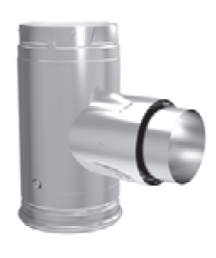 Duravent 3" Diameter PelletVent Pro Increaser Adapter Tee w/ Clean-Out Cap - Chimney Cricket