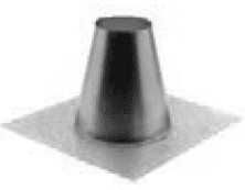 (X) Duravent 4" Diameter Type B Gas Vent Round Rigid Tall Cone Flat Flashing - WHEN STOCK IS DEPLETED NO LONGER AVAILABLE - Chimney Cricket