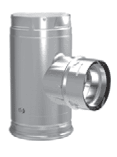 Duravent 3" to 4" Diameter PelletVent Pro Increaser Tee w/ Clean-Out Cap - Chimney Cricket