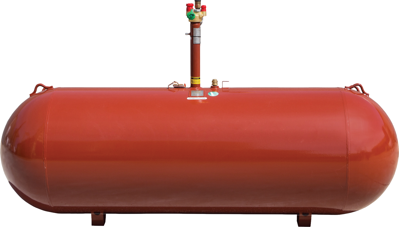 Tank, 1000 Gallon ASME Underground, 28" Long Riser, Horizontal Propane, Steel, Red Epoxy w/ Multivalve & Dome, Arcosa, 1000UGLR-R - Chimney Cricket