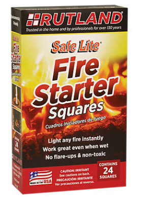 Rutland Safe Lite Fire Starter Squares (24ct.) - Chimney Cricket