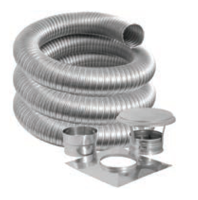Duravent 6" Diameter DuraFlex Pro Stainless Steel 25ft Basic Kit - Chimney Cricket