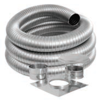 Duravent 8" Diameter DuraFlex Smooth Wall Stainless Steel 15ft Basic Kit - Chimney Cricket