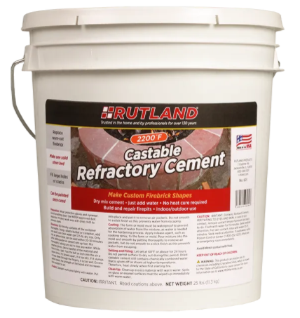 Rutland Castable Refractory Cement (25lbs) - Chimney Cricket