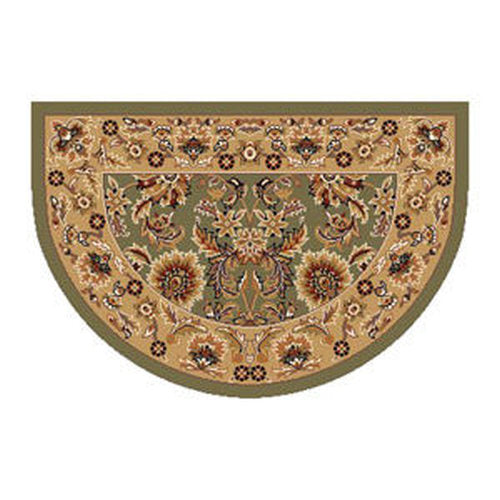 43"x31" Green & Taupe Kashan Hearth Rug