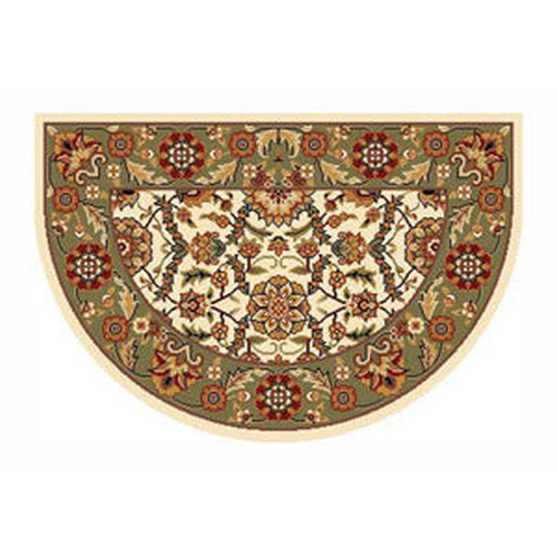 Sand Hill Ivory/Green Floral Rug 46X31 Half Round