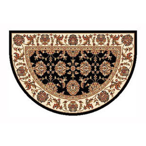 Sand Hill Black/Ivory Kashan Rug 46X31 Half Round