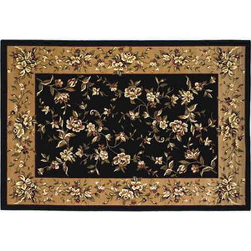 Sand Hill Black/Beige Floral Rug