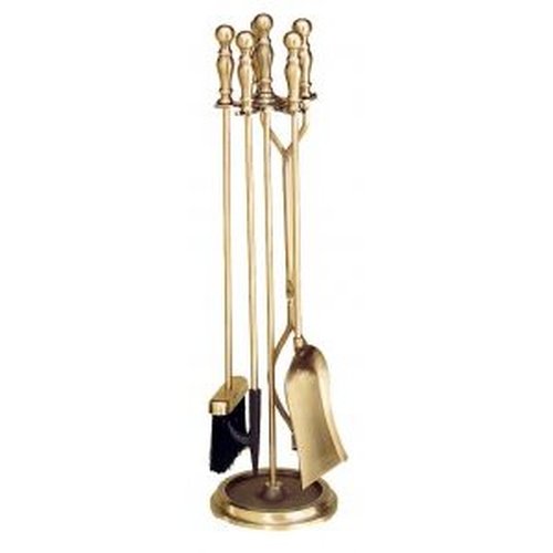 Antique Brass 5 Piece Tool Set 30"