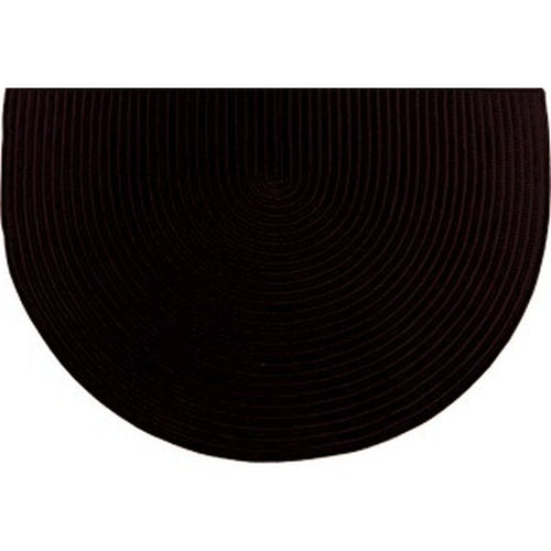 46" x 31" Black Half Round Rug