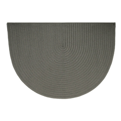 46" x 31" Gray Half Round Rug