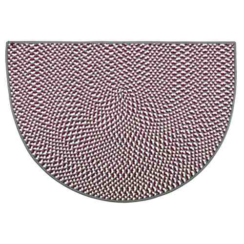 Gray/Corona 46" X 31" Half Round Rug Tweed Braided