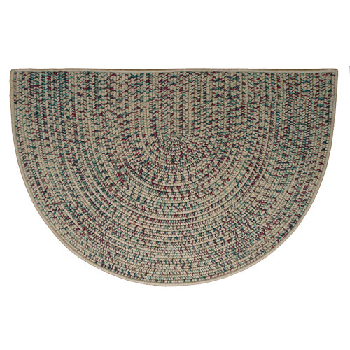 46" x 31" Taupe Half Round Rug