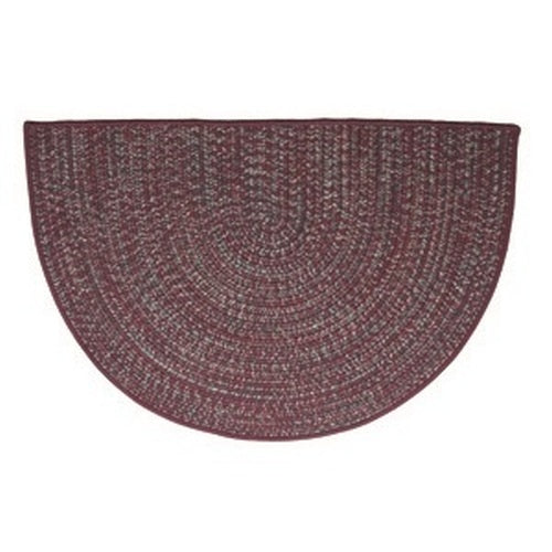 46" x 31" Burgundy Half Round Rug