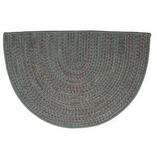 46" x 31" Green Half Round Rug