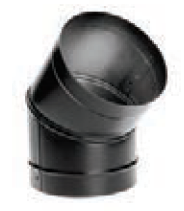 Duravent 6" Diameter DuraBlack Single Wall 45 Degree Elbow - Chimney Cricket