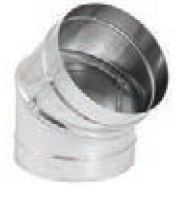 Duravent 6" Diameter DuraBlack Stainless Steel 45 Degree Elbow - Chimney Cricket