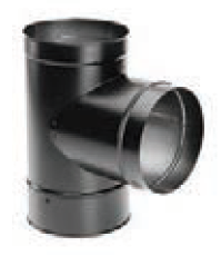 Duravent 8" Diameter DuraBlack Single Wall Tee w/Clean Out Cap - Chimney Cricket