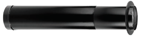 Duravent 6" Diameter DuraBlack 44"-68" Telescoping Length w/Trim - Chimney Cricket