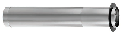 Duravent 6" Diameter DuraBlack Stainless Steel 44"-68" Telescoping Length w/Trim - Chimney Cricket