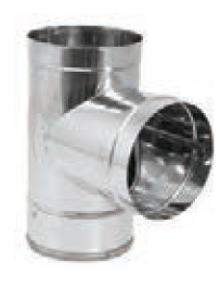 Duravent 8" Diameter DuraBlack Stainless Steel Tee w/Clean Out Cap - Chimney Cricket