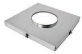 Duravent 6" Diameter DuraFlex Stainless Steel Pre-Formed 13"x13" Top Plate - Chimney Cricket