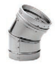 Duravent 6" Diameter DuraLiner Stainless Steel 30 Degree Elbow - Chimney Cricket