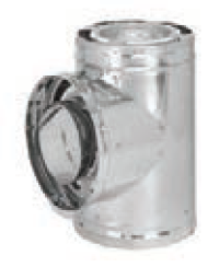 Duravent 7" Diameter DuraPlus 2100HT Stainless Steel Tee w/Cap - Chimney Cricket