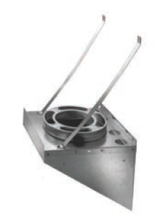 Duravent 6" Diameter DuraPlus 2100HT Stainless Steel Tee Support Bracket - Chimney Cricket