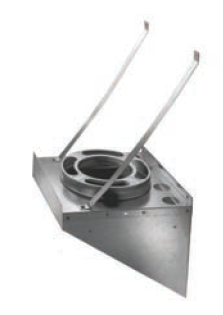 Duravent 8" Diameter DuraPlus 2100HT Stainless Steel Tee Support Bracket - Chimney Cricket