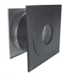 Duravent 8" Diameter DuraTech Wall Thimble Stainless Steel Exterior Trim - Chimney Cricket