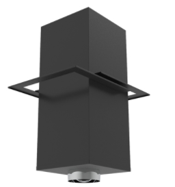 Superior 6" Diameter Snap-Pak Black Cathedral Ceiling Support - Chimney Cricket