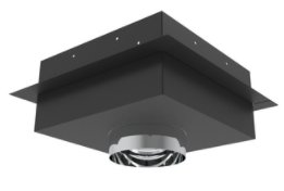 Superior 6" Diameter Snap-Pak Black Standard Ceiling Support - Chimney Cricket