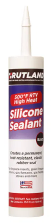Rutland Black 500 Degree RTV High Heat Silicone (10.3oz) - Chimney Cricket