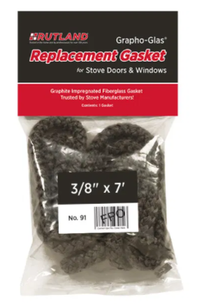 Rutland 7ft x 3/8" Grapho-Glas Rope Gasket Replacement - Chimney Cricket