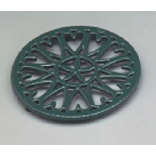 7" Shiny Green Enamel Trivet