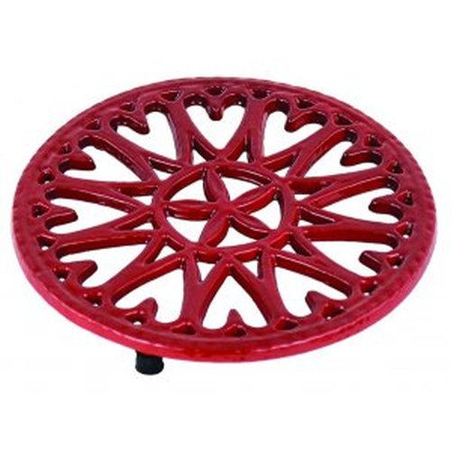 7" Red Enamel Trivet