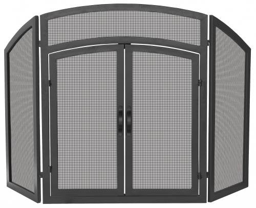 Black Wrought Iron 3 Fold Arch Top Screen Wrought Iron Doors