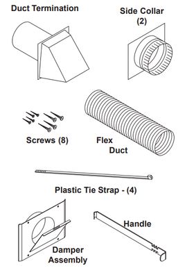 Majestic Outside Air Kit 25" Uninsulated Flex Duct Included ** - Chimney Cricket