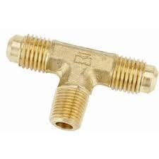 Tee, Reducing Branch, 5/8" Flare X 5/8" Flare X 1/2" Male Pipe Thread, Brass, A45IIF - Chimney Cricket